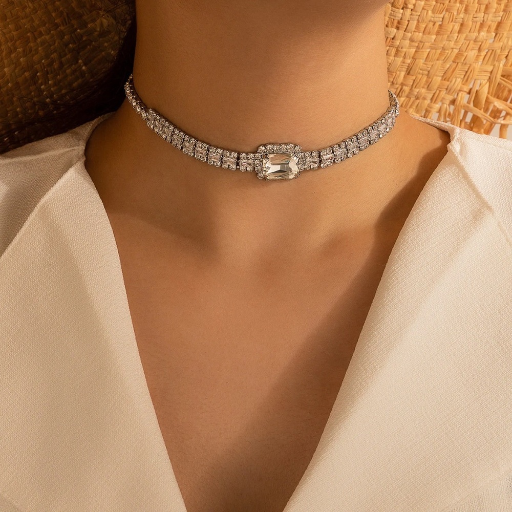 Diamond Zircon Retro French Choker